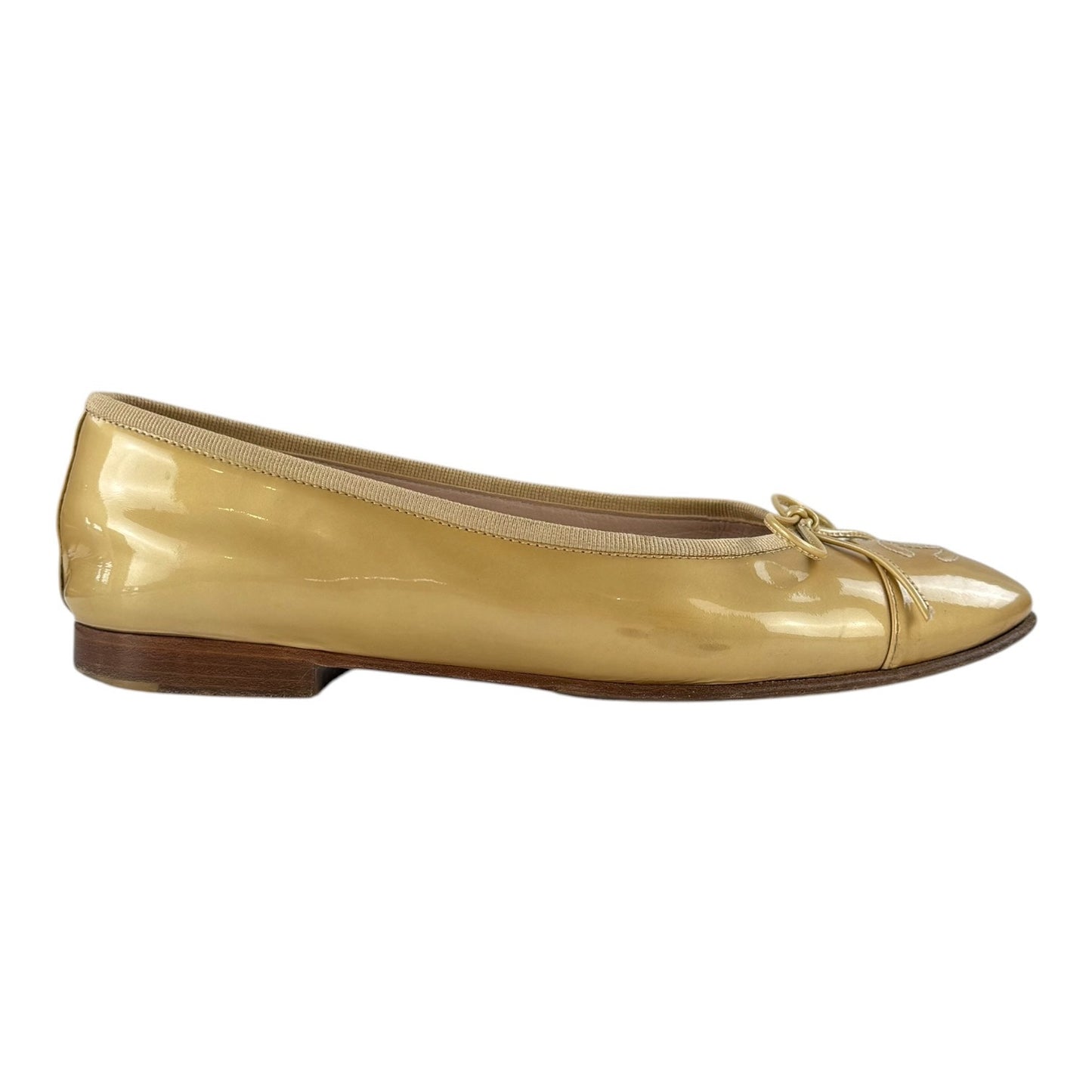 Chanel CC Patent Leather Ballet Flats
