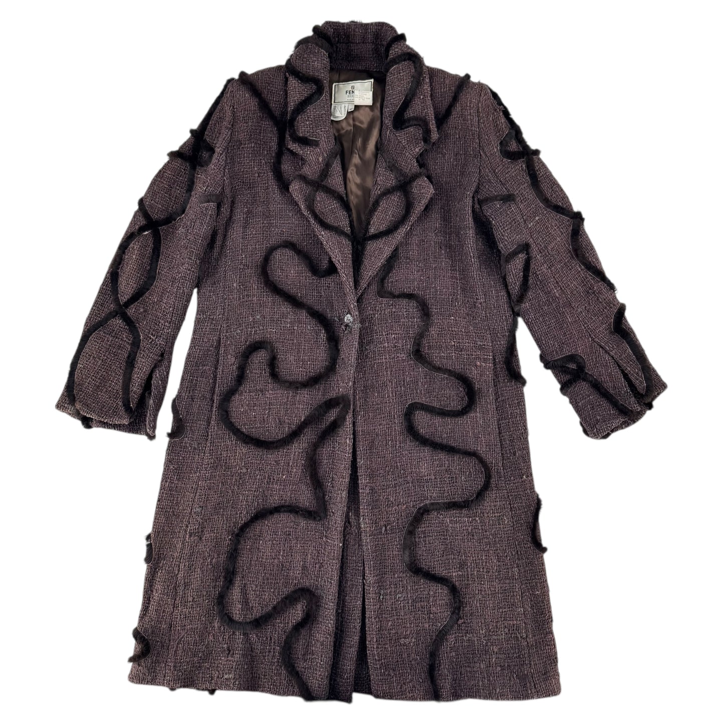 Fendi Brown Tweed Trench Coat