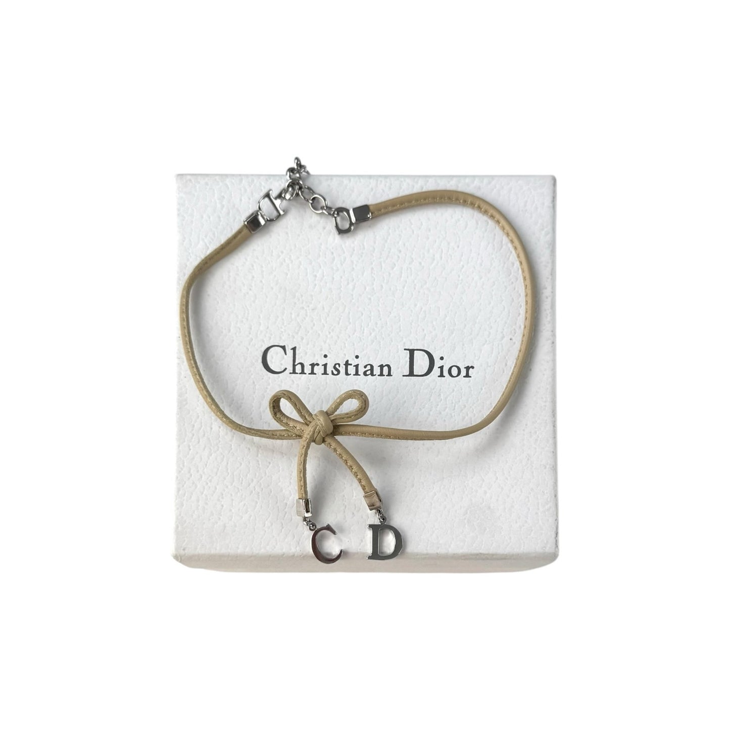 Dior Vintage CD Bow Choker Necklace