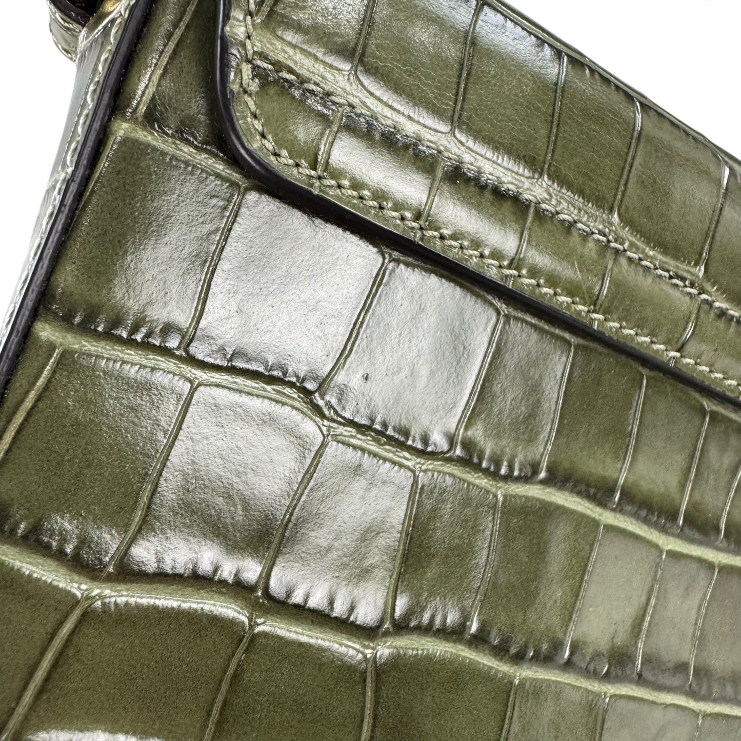 Chloe Crocodile Embossed Mini C Two Way Bag