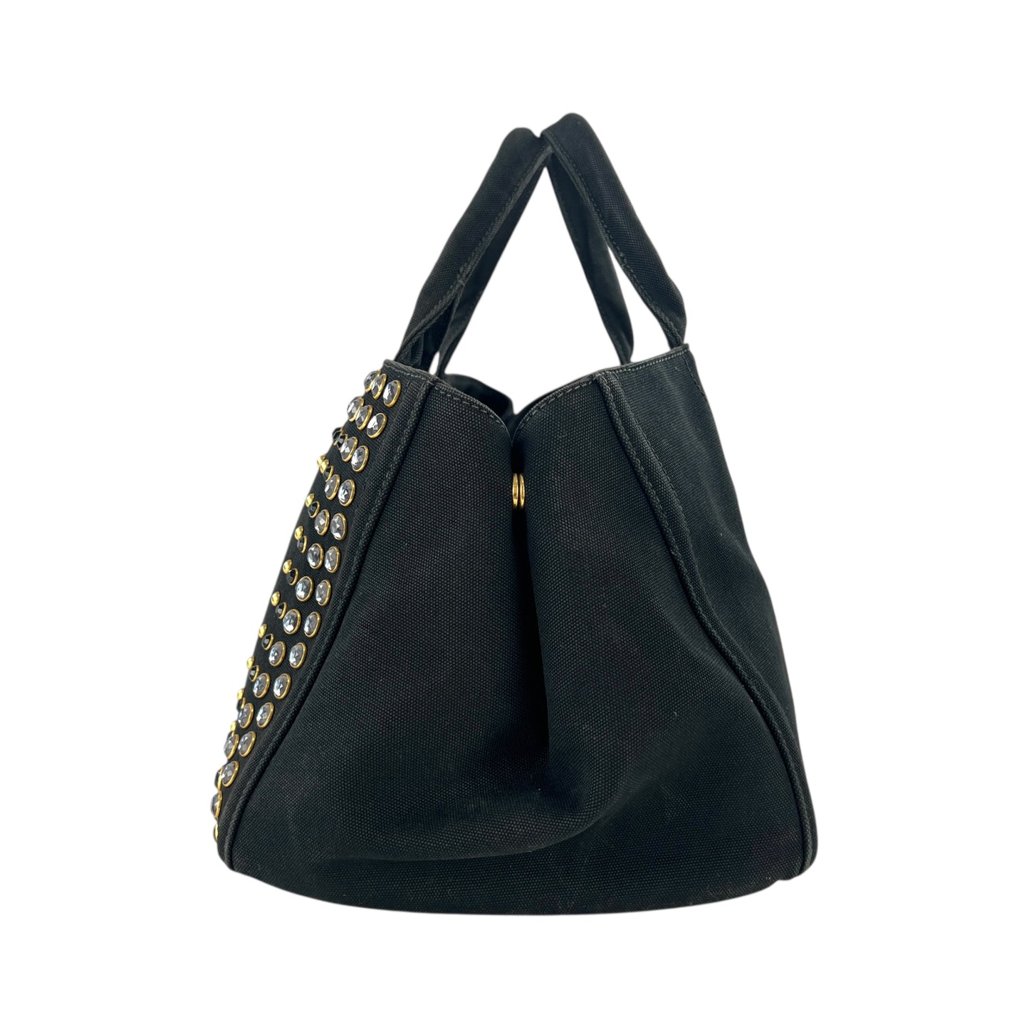 Prada Rhinestone Canapa Tote Bag