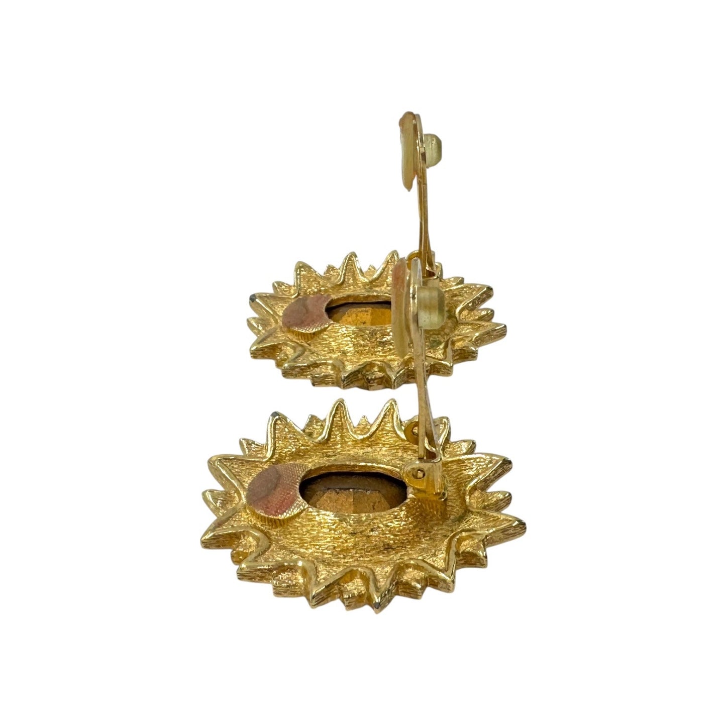 Dior Vintage Sunflower Stone Earrings