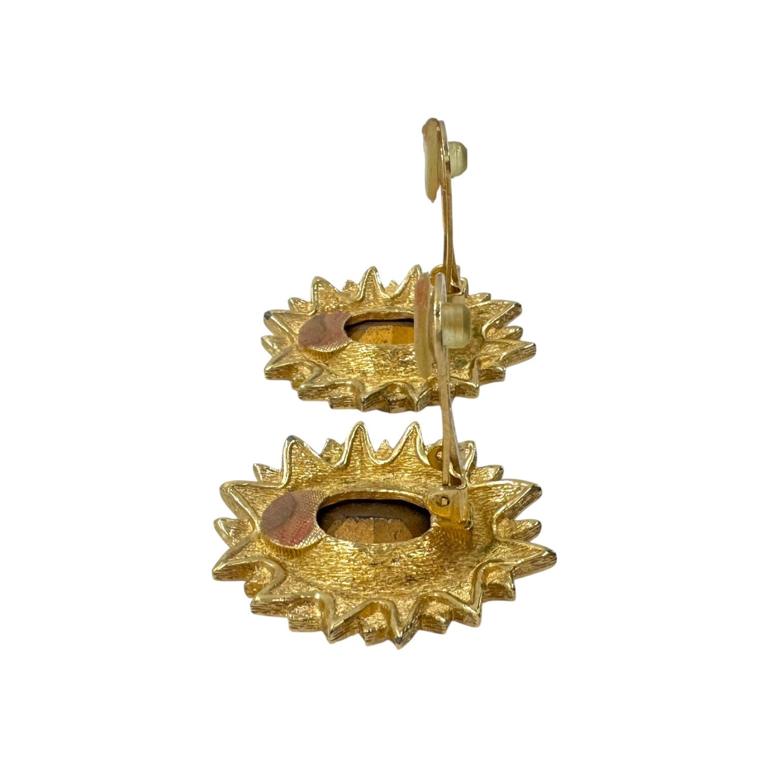 Dior Vintage Sunflower Stone Earrings