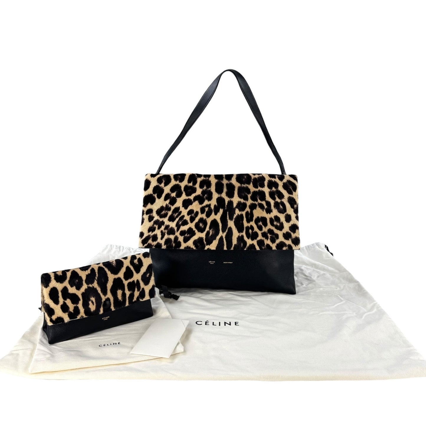 Celine All Soft Leopard Print Calf Hair Shoulder Bag