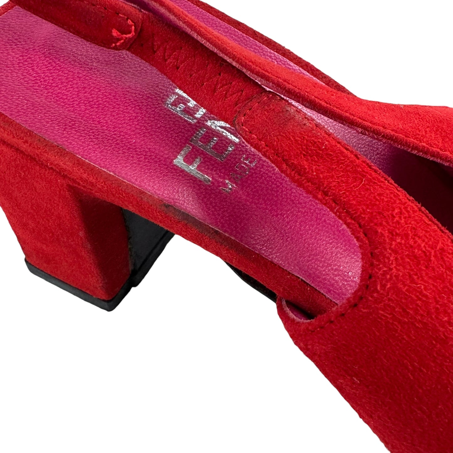 Fendi Vintage Red Suede Heels