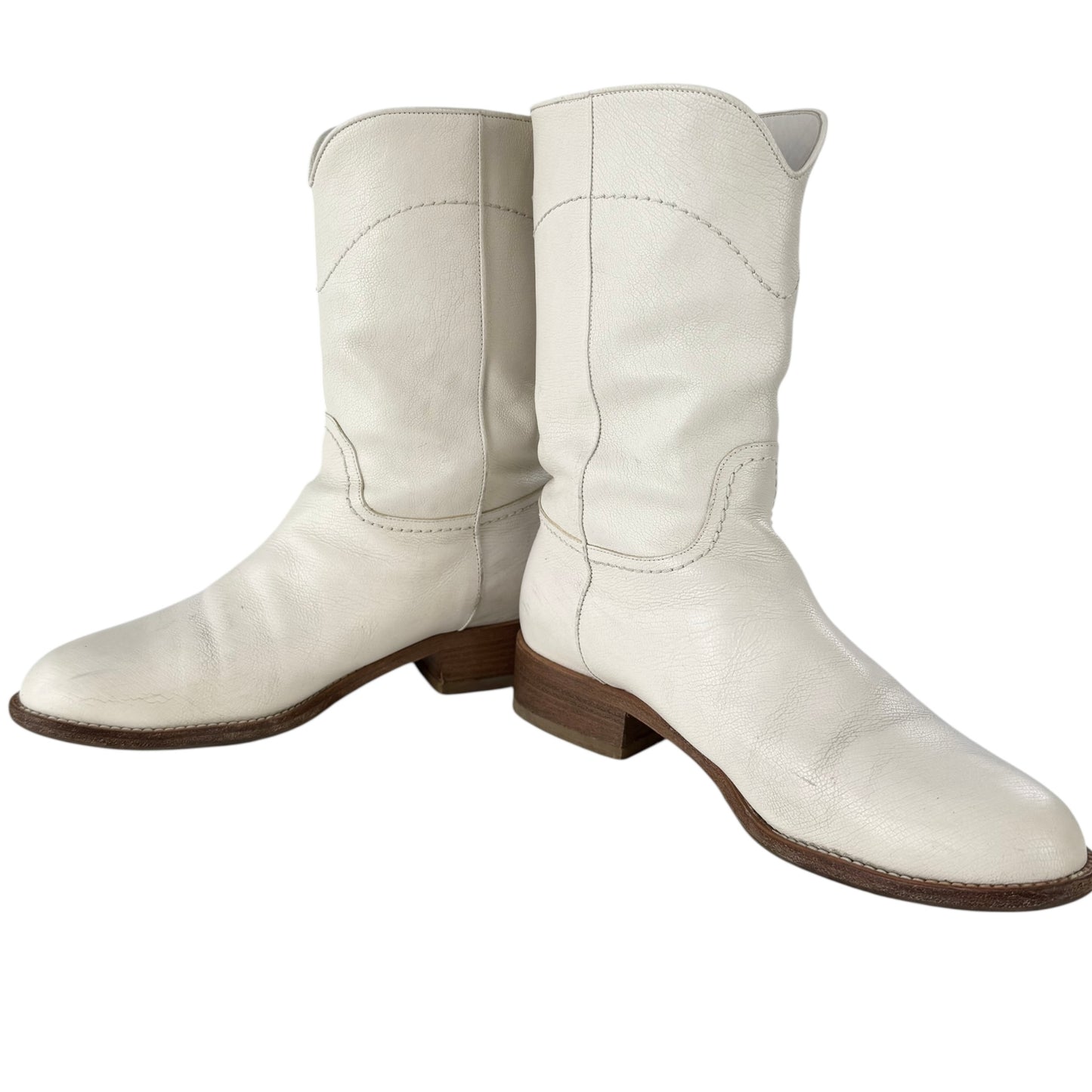 Chanel CC Logo Leather Western Cowboy Boots