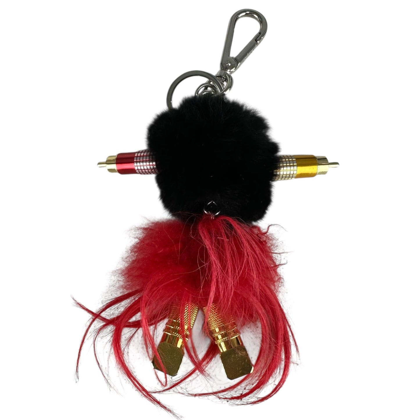 Prada Robot Fur Bag Charm Keychain