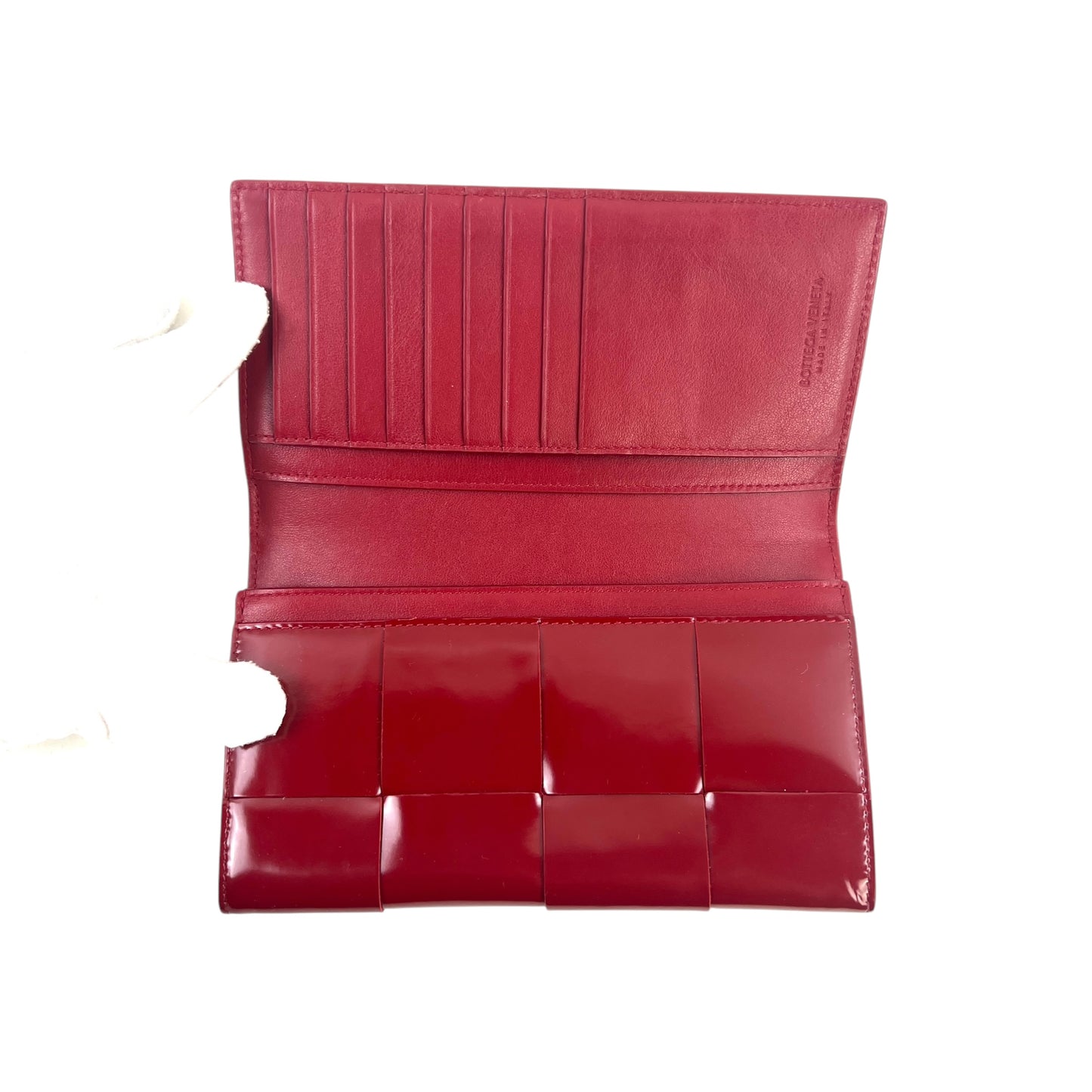 Bottega Veneta Cassette Patent Leather Long Wallet