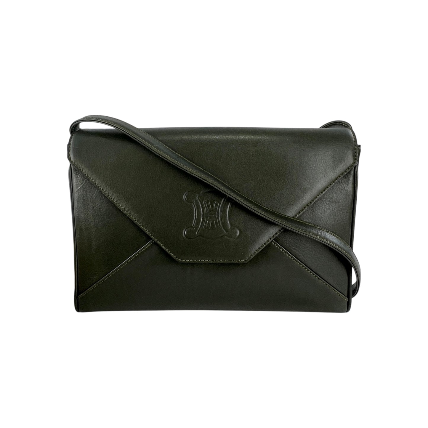 Celine Vintage Embossed Leather Crossbody Bag