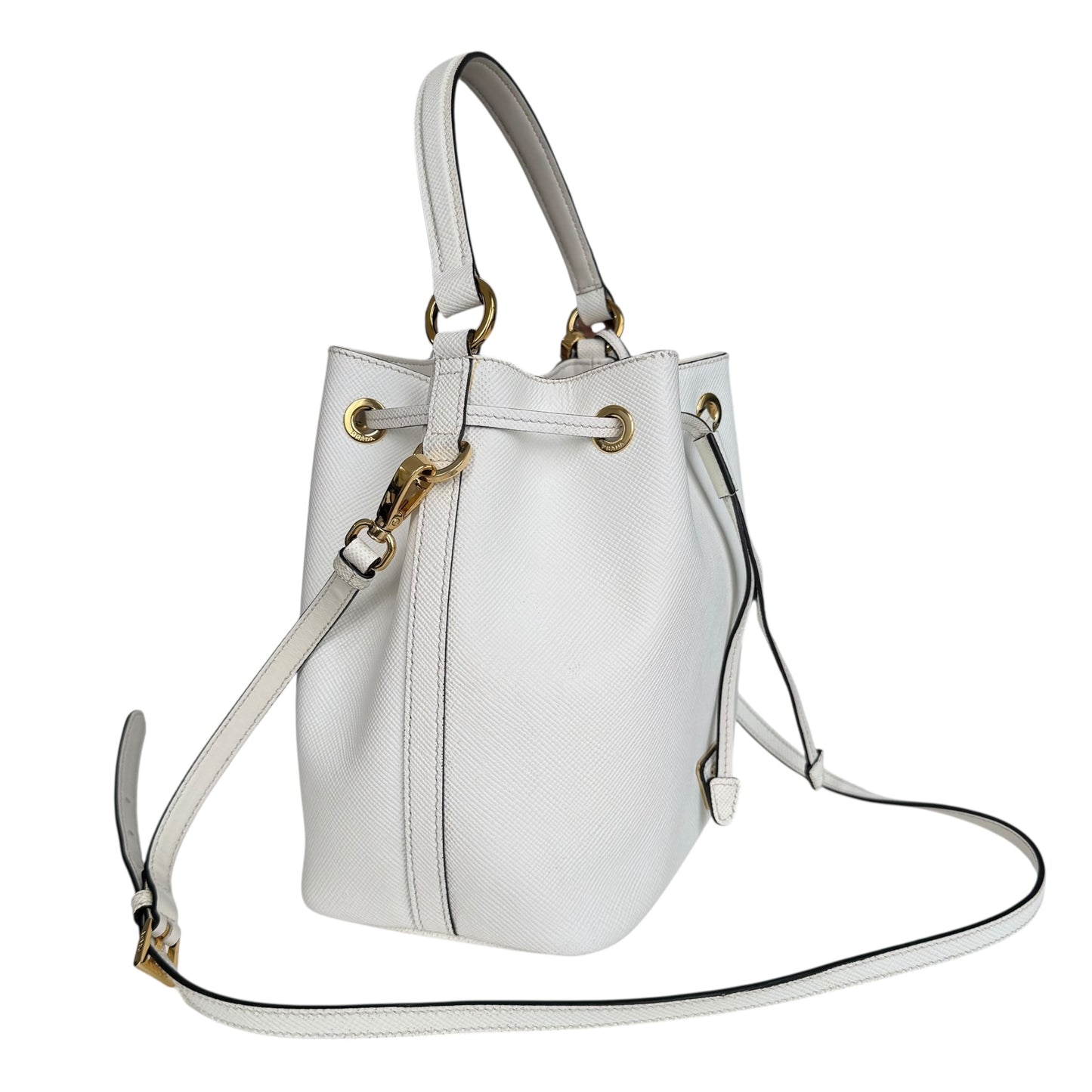 Prada Saffiano Leather Two Way Bucket Bag