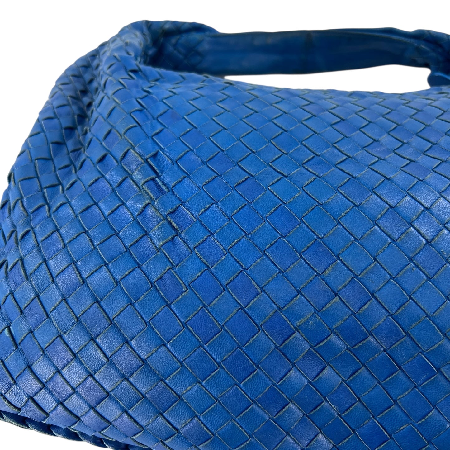 Bottega Veneta Blue Intrecciato Leather Hobo Bag