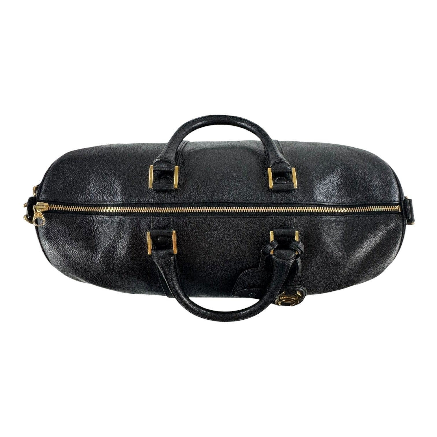 Chanel Vintage CC Caviar Leather Boston Bag
