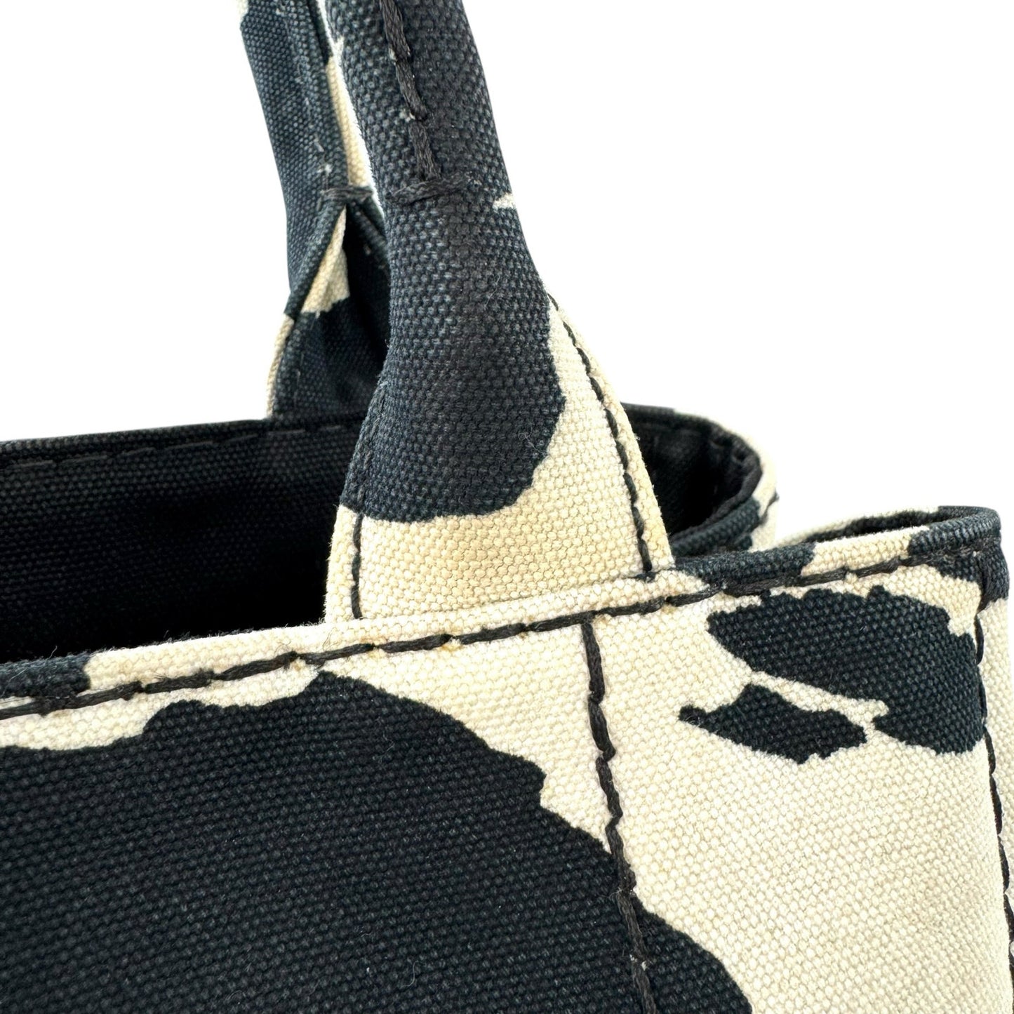 Prada Cow Print Canapa Tote Bag
