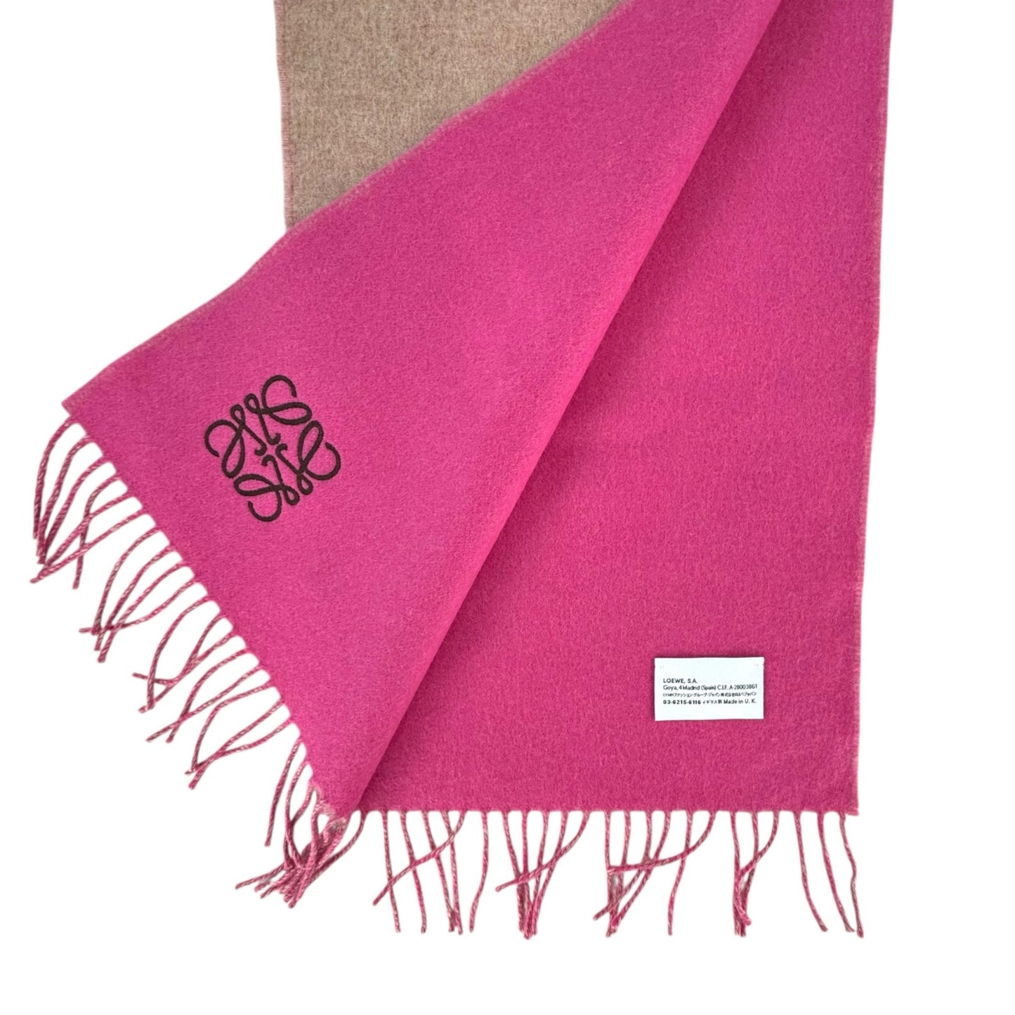 Loewe Pink Wool & Cashmere Scarf