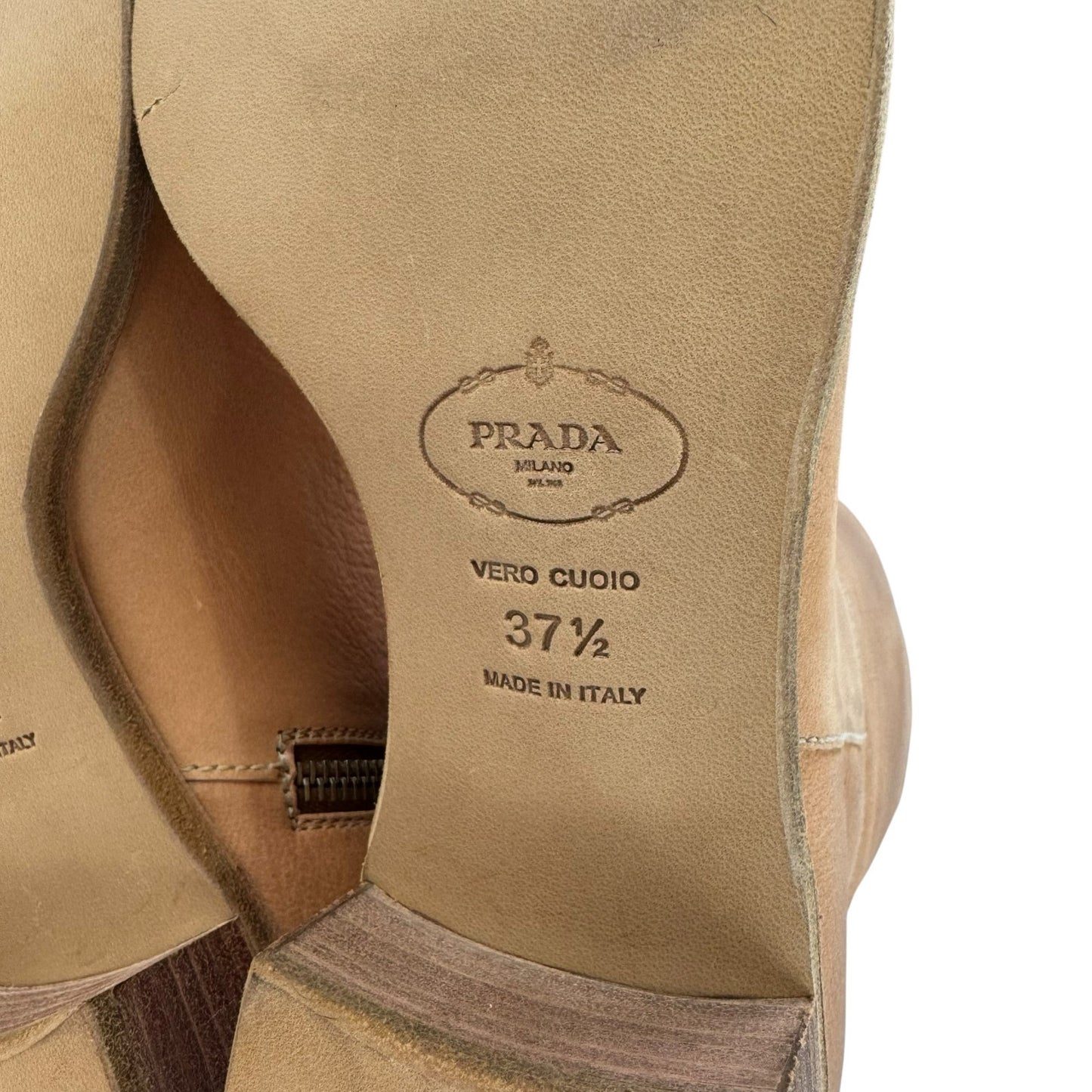 Prada Camel High Leather Boots