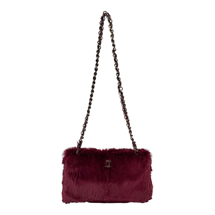 Chanel Vintage Rabbit Fur Shoulder Bag