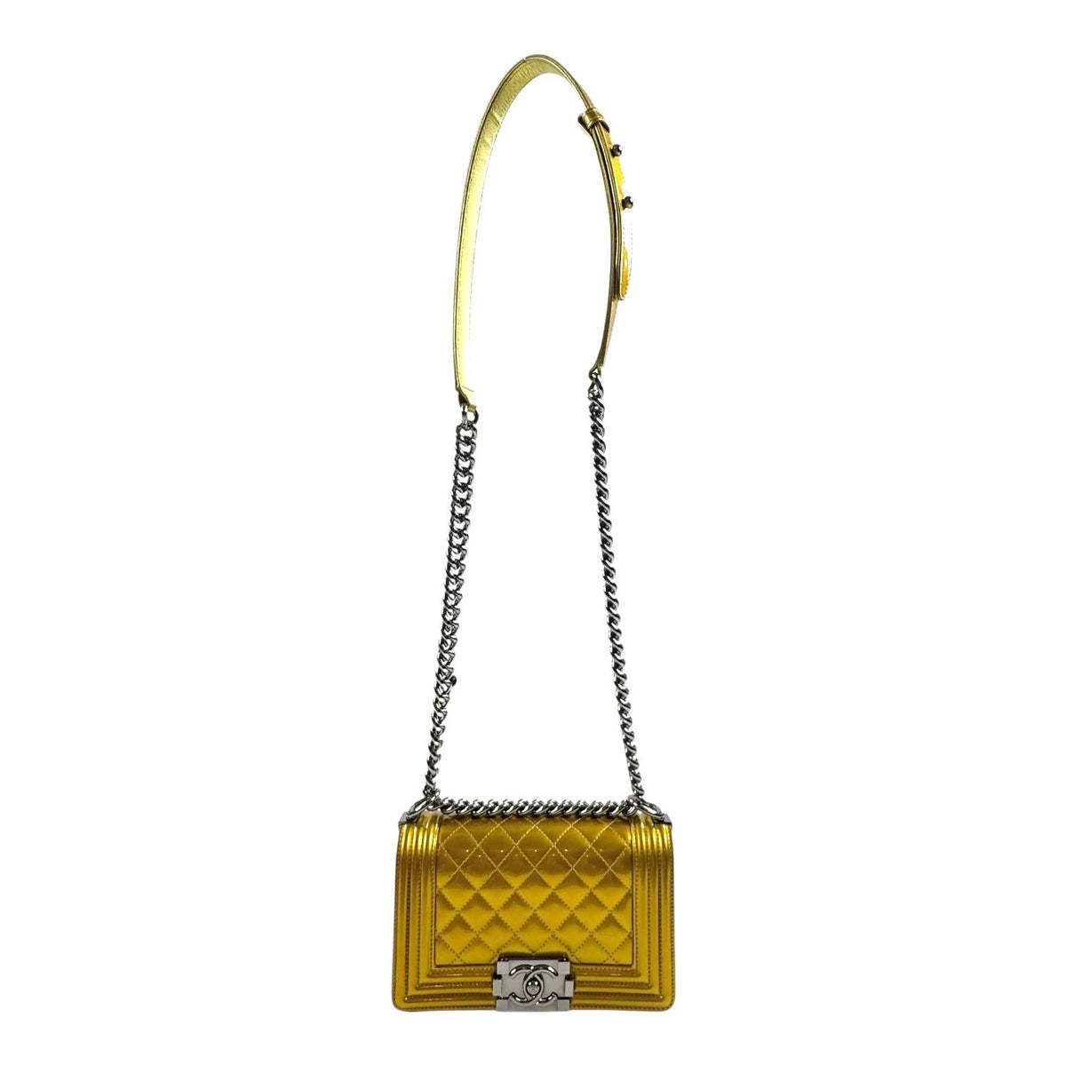 Chanel Small Patent Leather Boy Bag