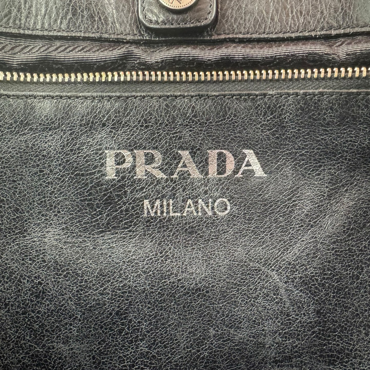 Prada Leather Skull Tote Bag