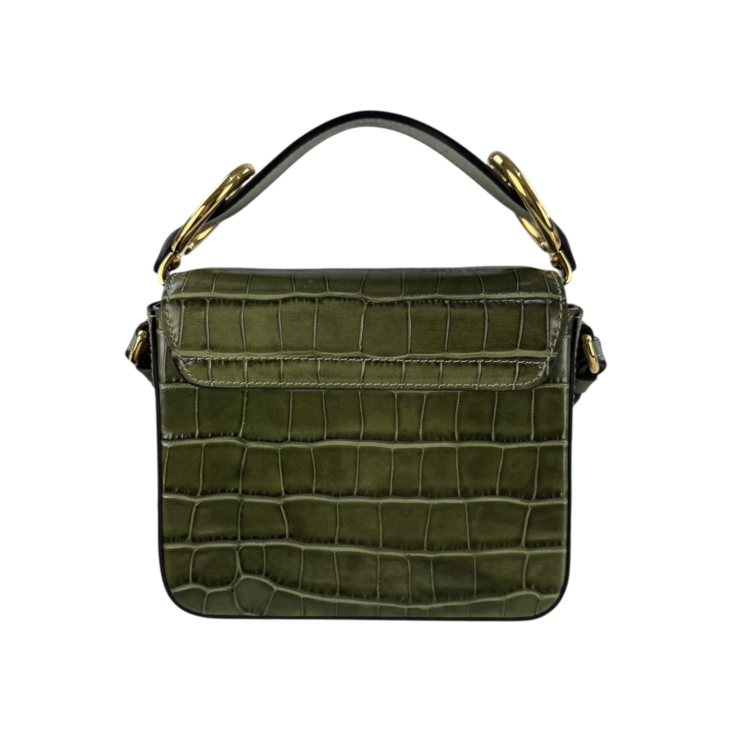 Chloe Crocodile Embossed Mini C Two Way Bag