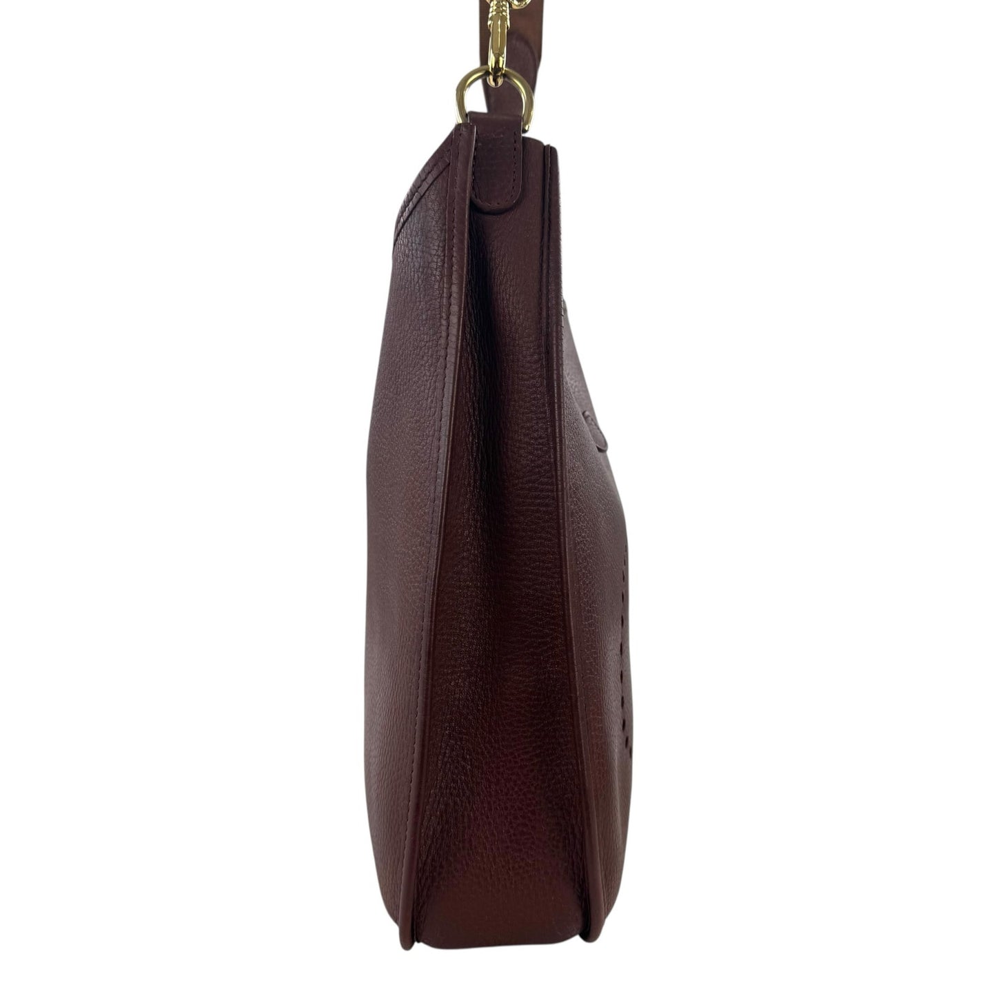 Hermes Brown Leather Taurillon Clemence Evelyne Gen I PM Bag