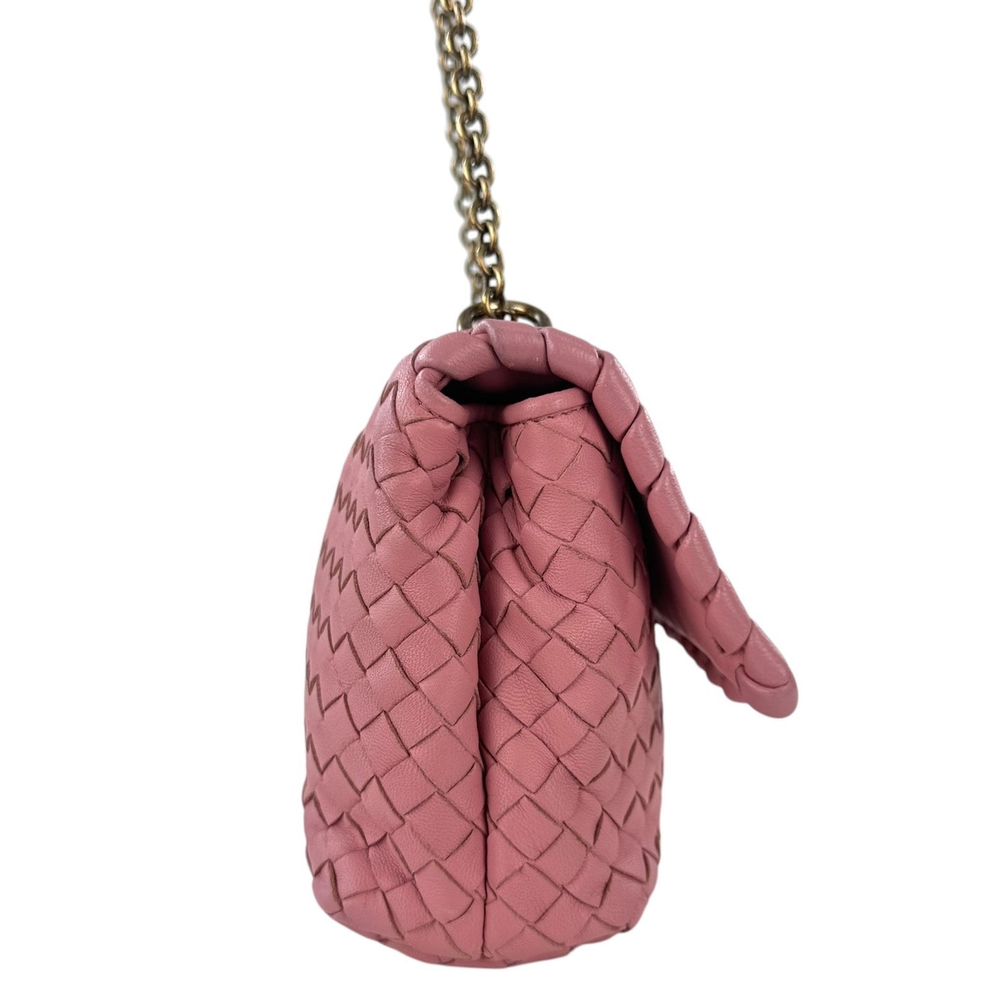 Bottega Veneta Pink Intrecciato Leather Olimpia Crossbody Bag