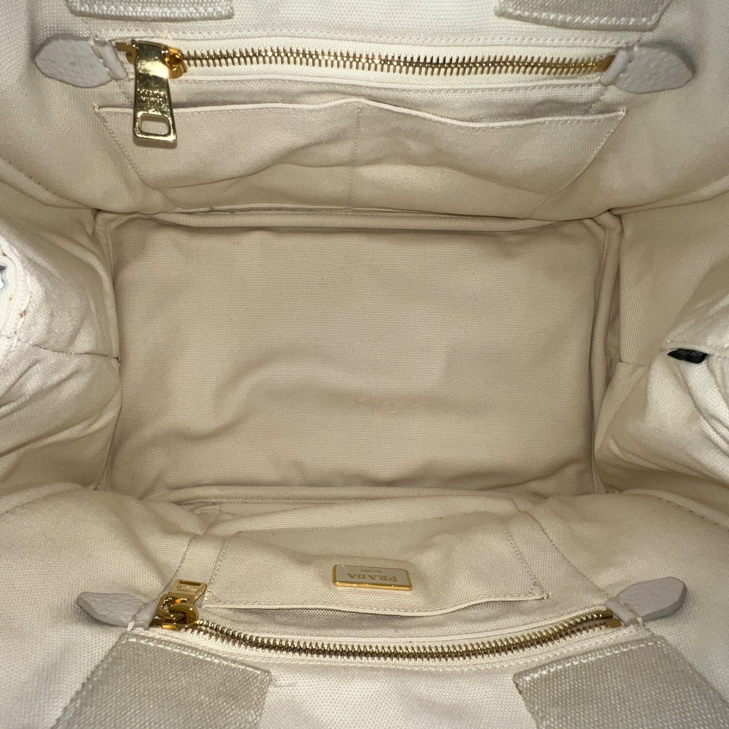 Prada Cream Canapa Tote Bag
