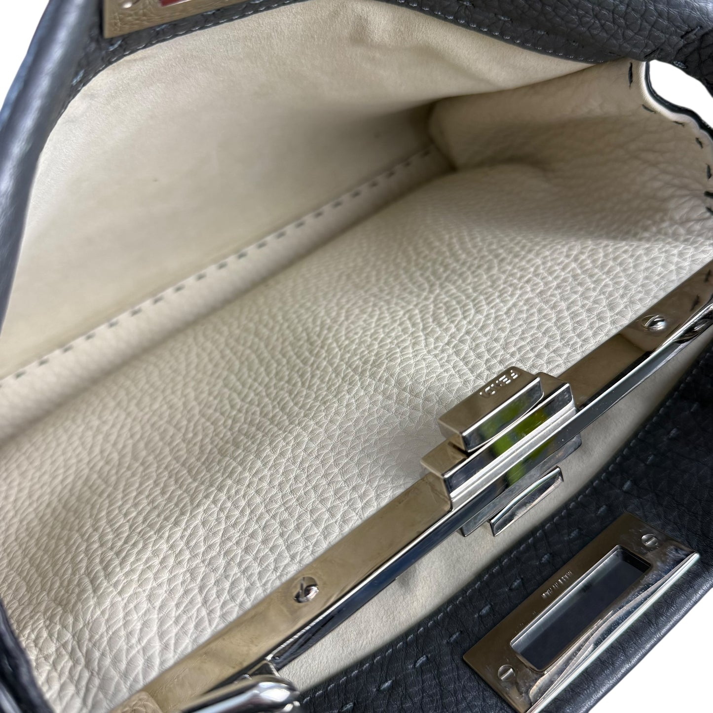 Fendi Cuoio Romano Selleria Bi-Color Medium Peekaboo Two-Way Handbag