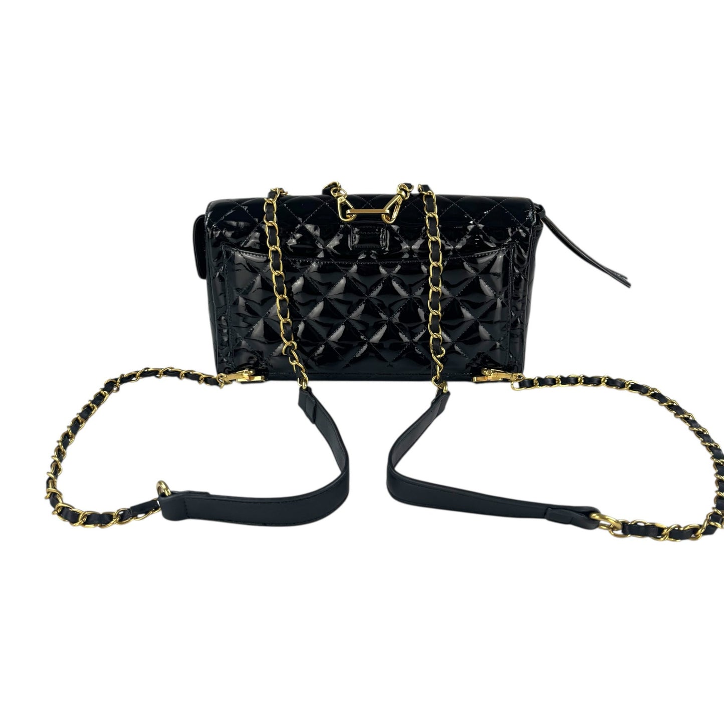 Chanel Vintage Patent Leather Matelasse Chain Backpack
