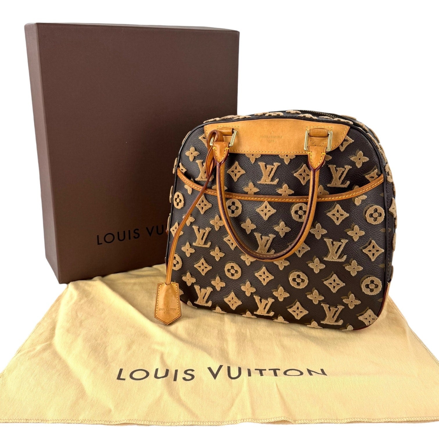 Louis Vuitton Limited Edition Monogram Tuffetage Deauville Cube Handbag