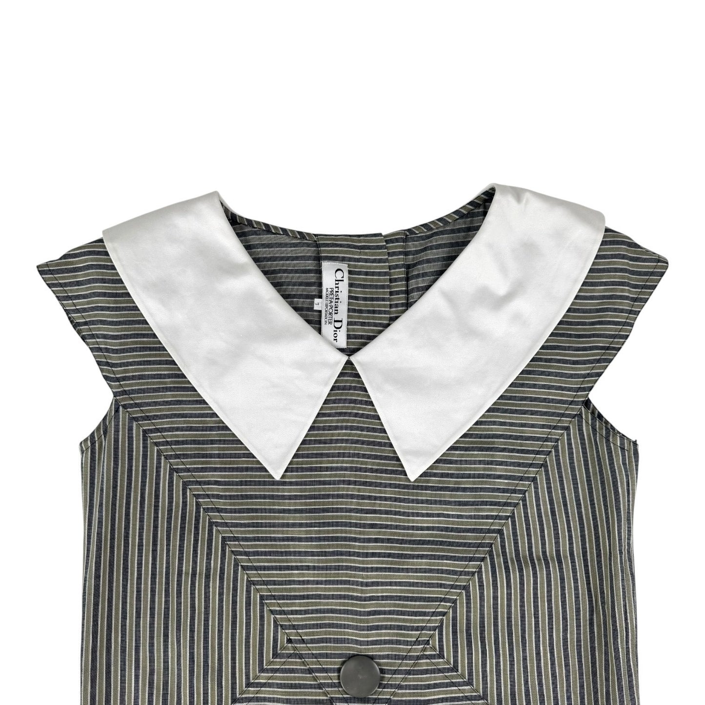Dior Vintage Striped Collar Dress