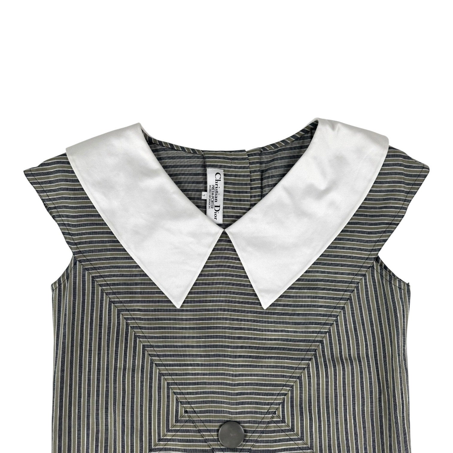 Dior Vintage Striped Collar Dress