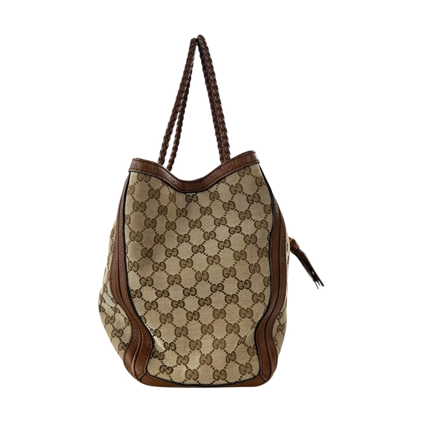 Gucci Monogram Leather Bow Tote Bag
