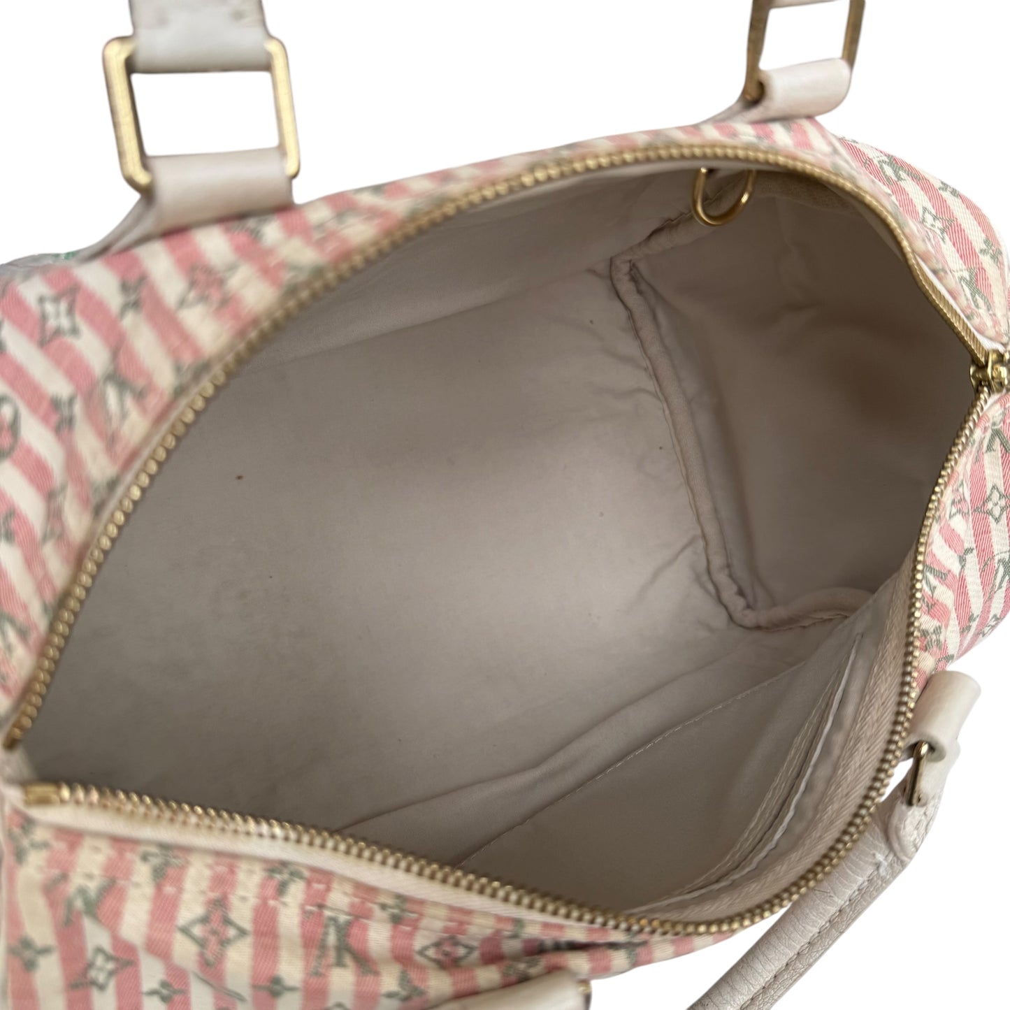 Louis Vuitton Mini Lin Monogram Striped Speedy 30 Handbag