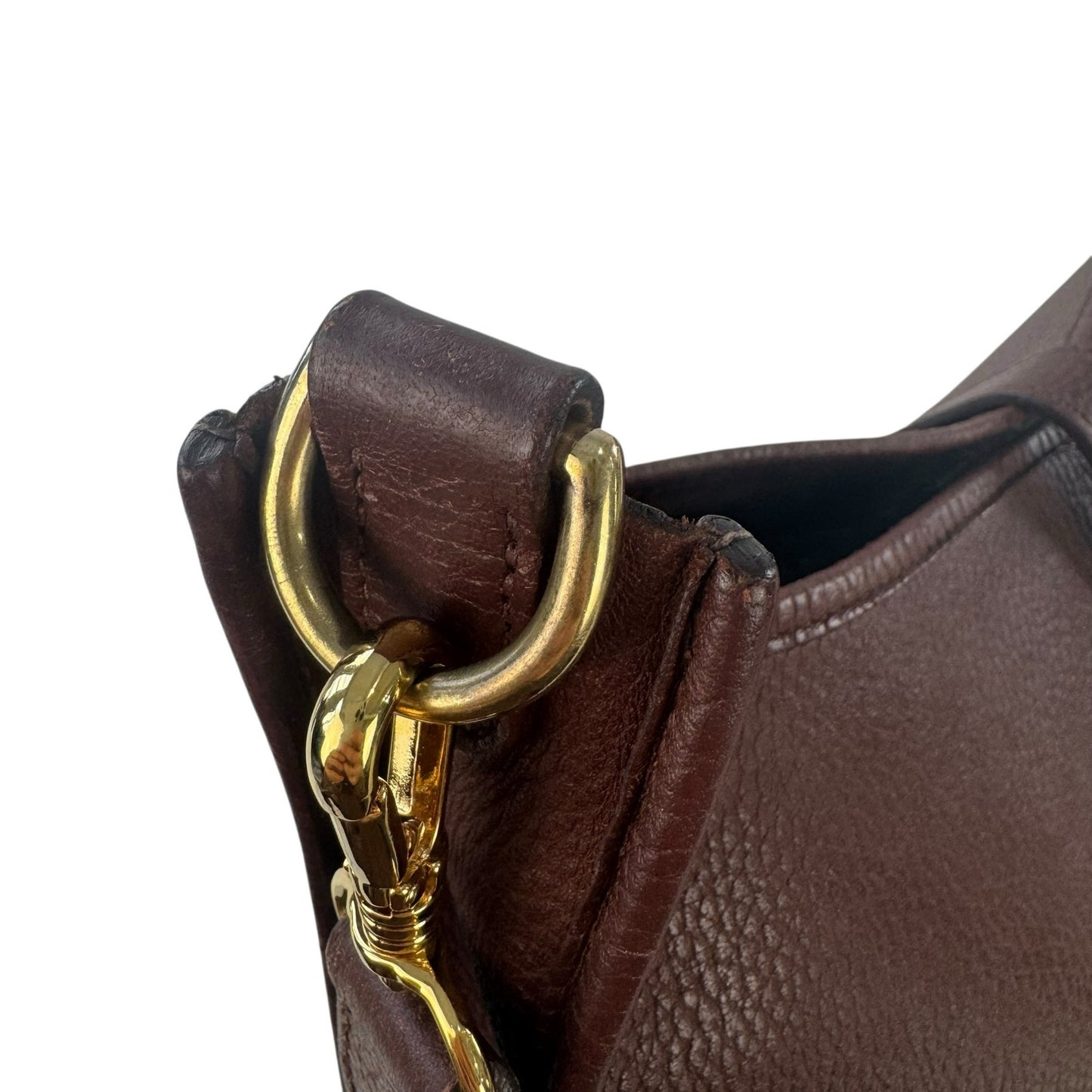 Hermes Brown Leather Taurillon Clemence Evelyne Gen I PM Bag