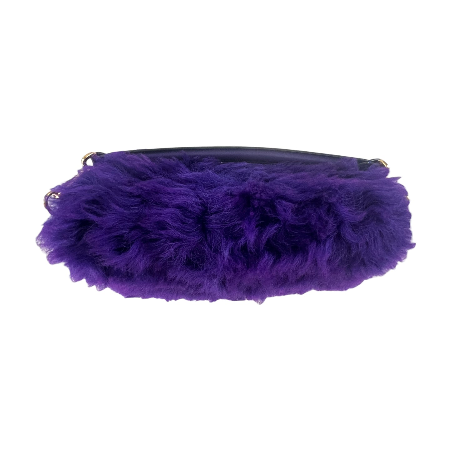 Fendi Purple Shearling Baguette Bag