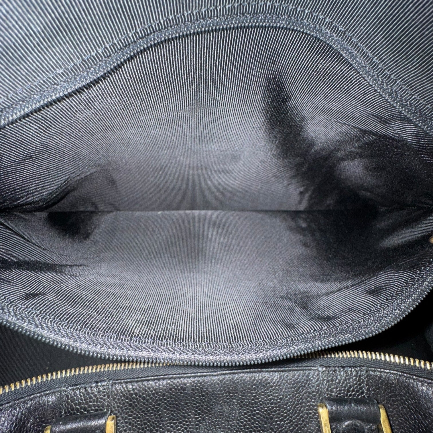 Chanel Vintage CC Caviar Leather Boston Bag