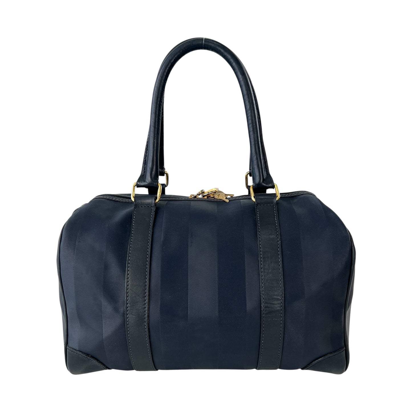 Fendi Vintage Pequin Boston Bag