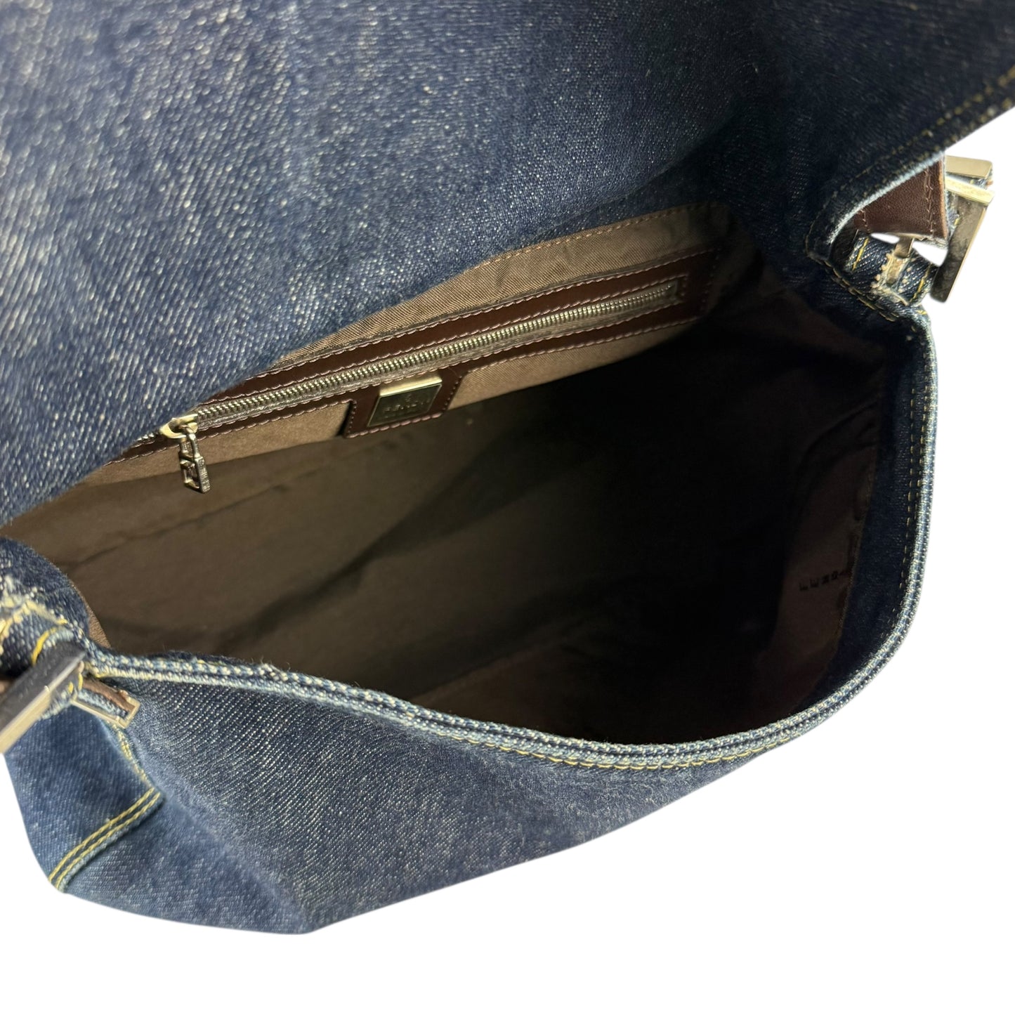 Fendi Denim Mamma Baguette Shoulder Bag