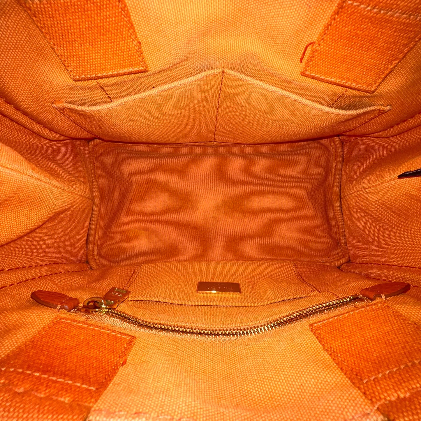 Prada Orange Canapa Tote Bag