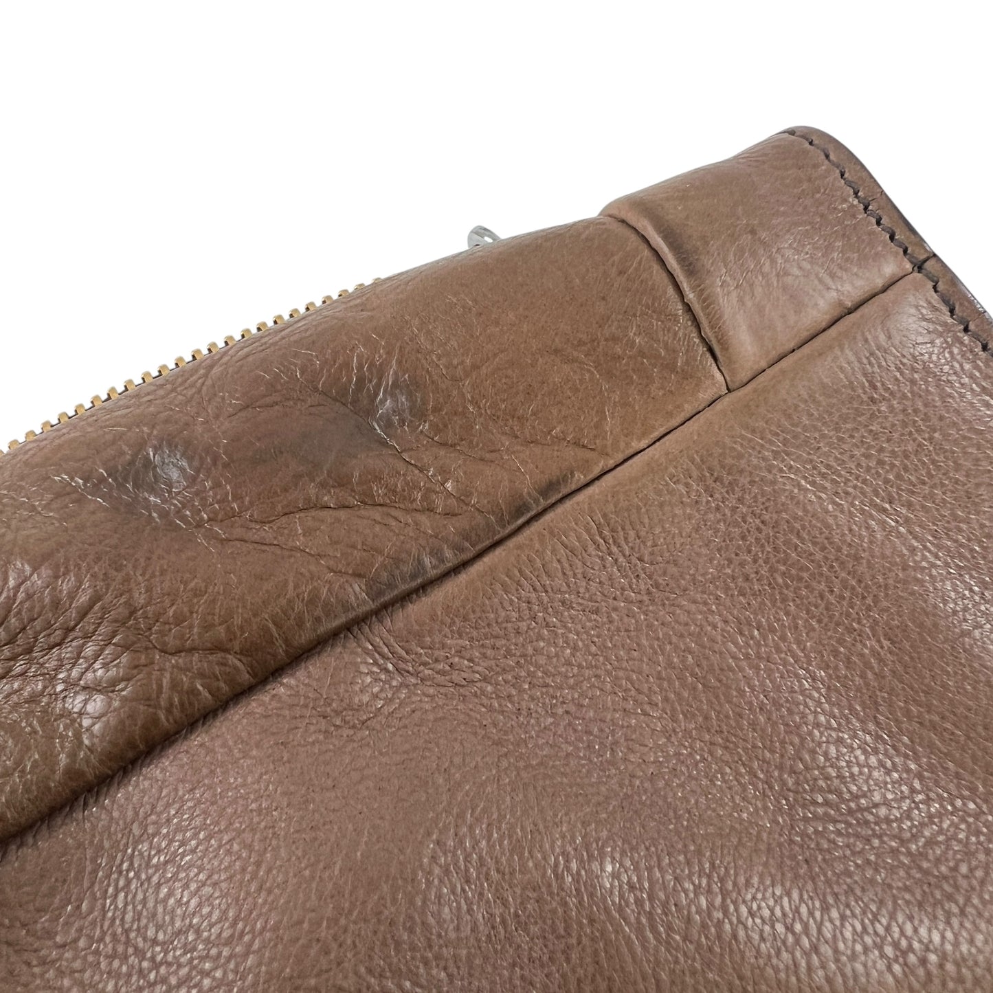 Prada Double Zipper Leather Tote Bag