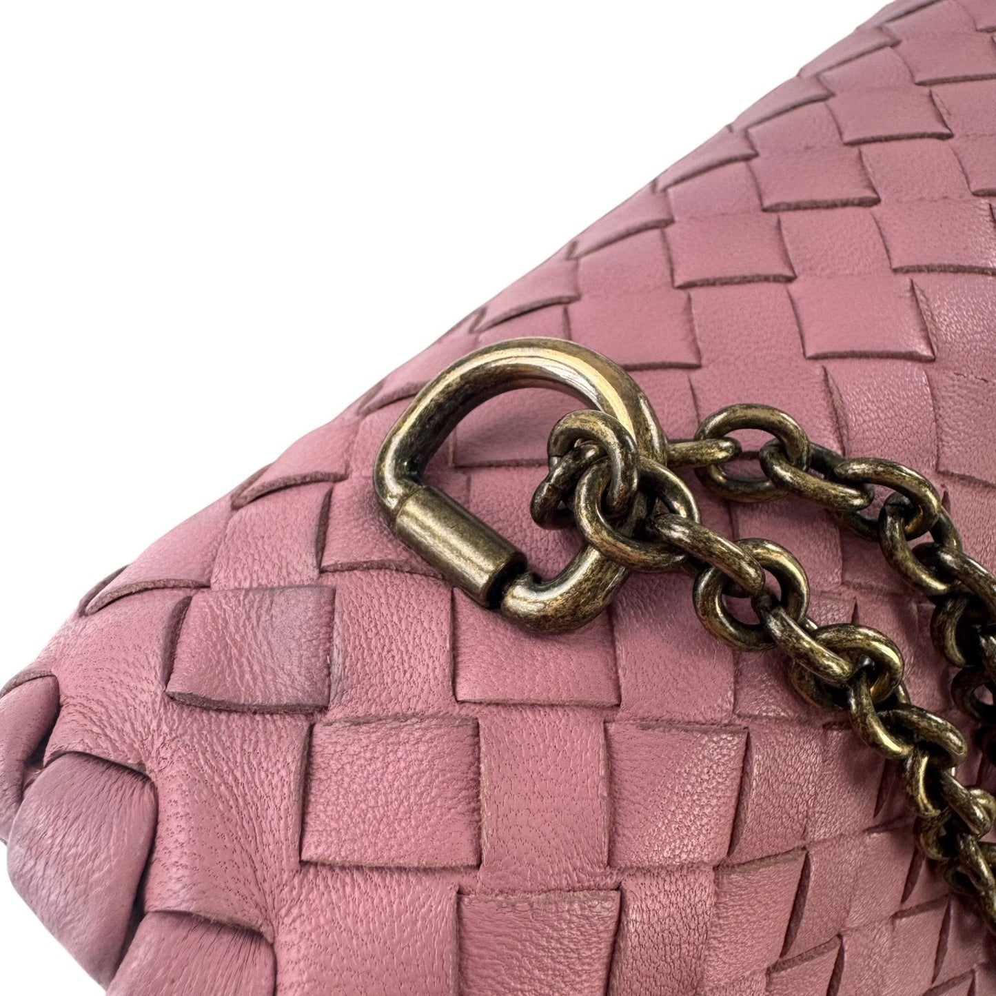 Bottega Veneta Pink Intrecciato Leather Olimpia Crossbody Bag
