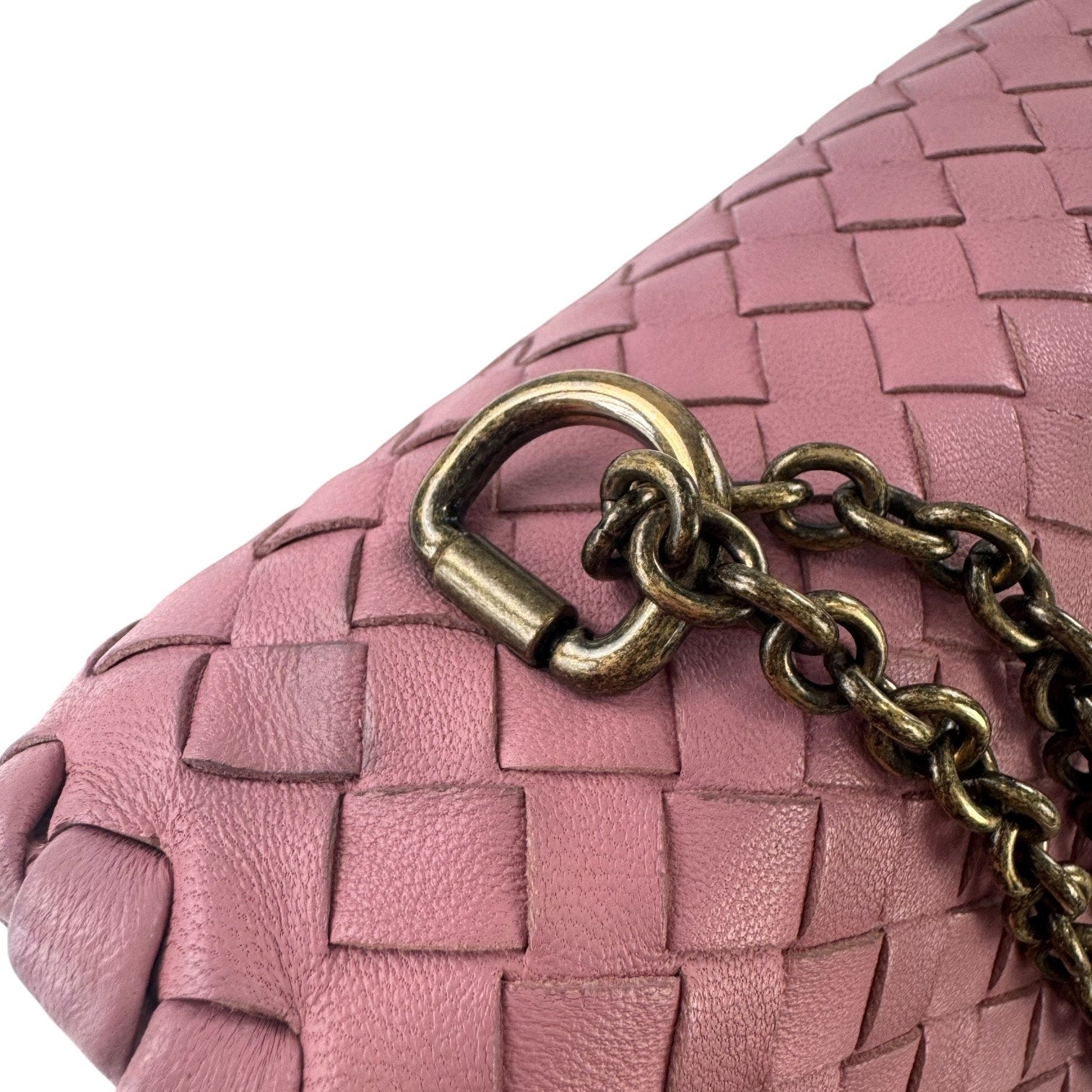 Bottega Veneta Pink Intrecciato Leather Olimpia Crossbody Bag