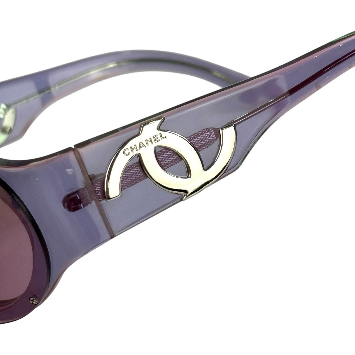 Chanel CC Purple Oval Sunglasses
