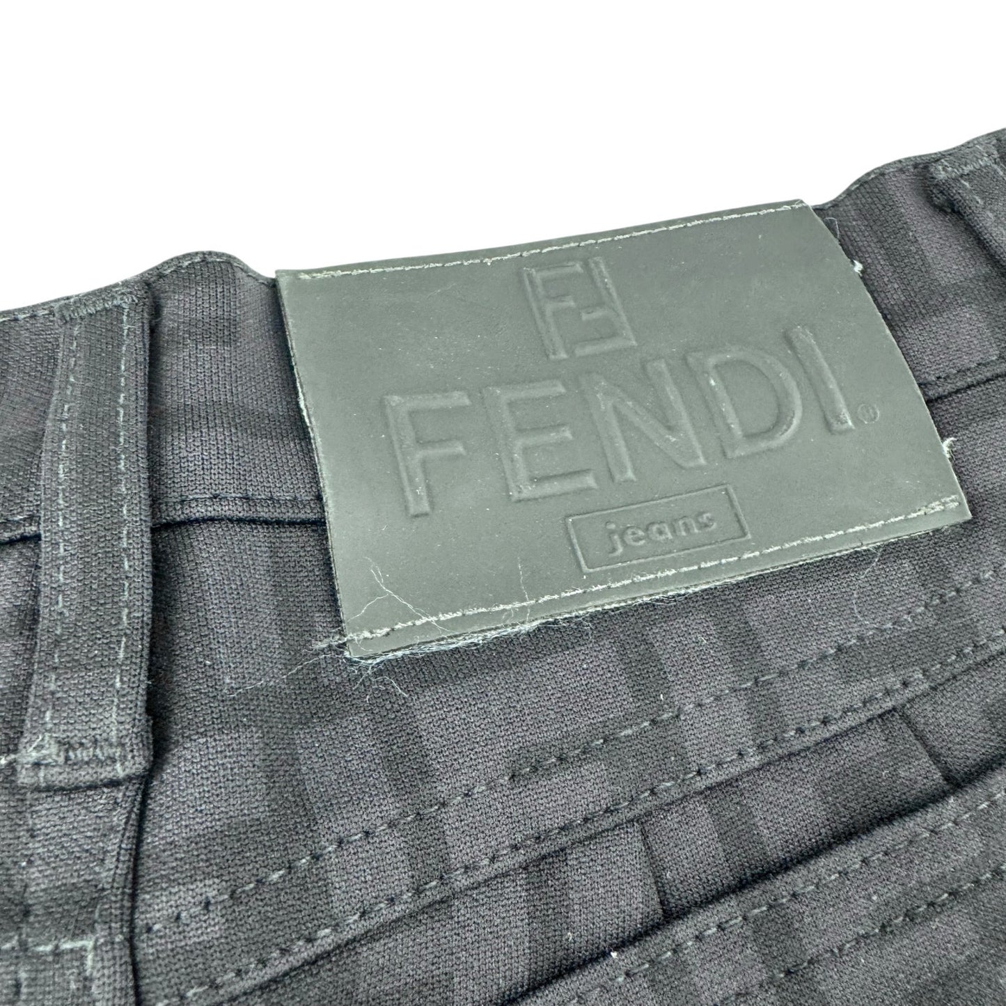 Fendi Vintage Black Zucca Print Pant