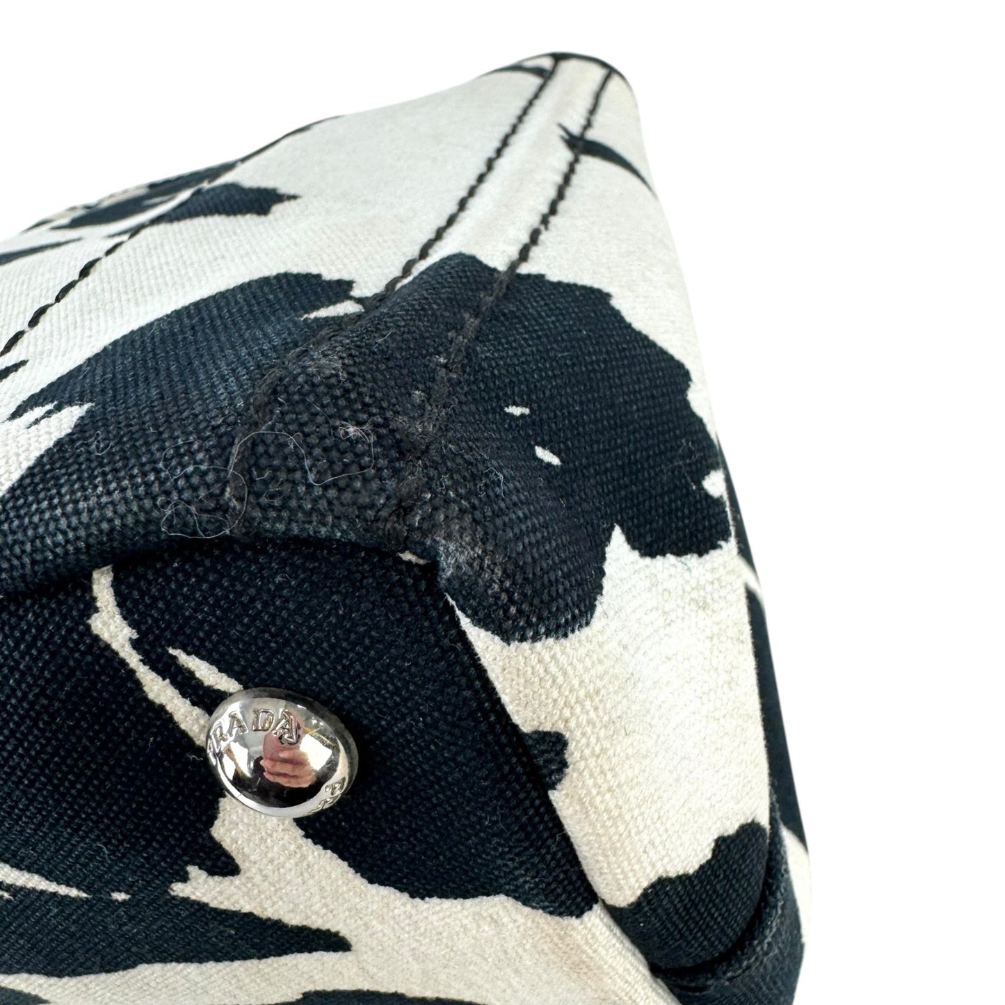 Prada Cow Print Canapa Tote Bag