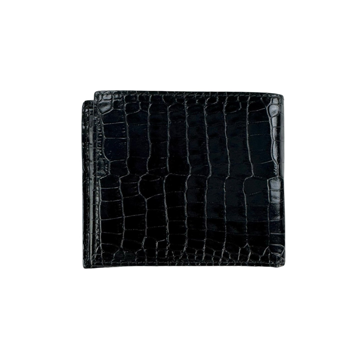 Prada Croc-Embossed Bifold Wallet