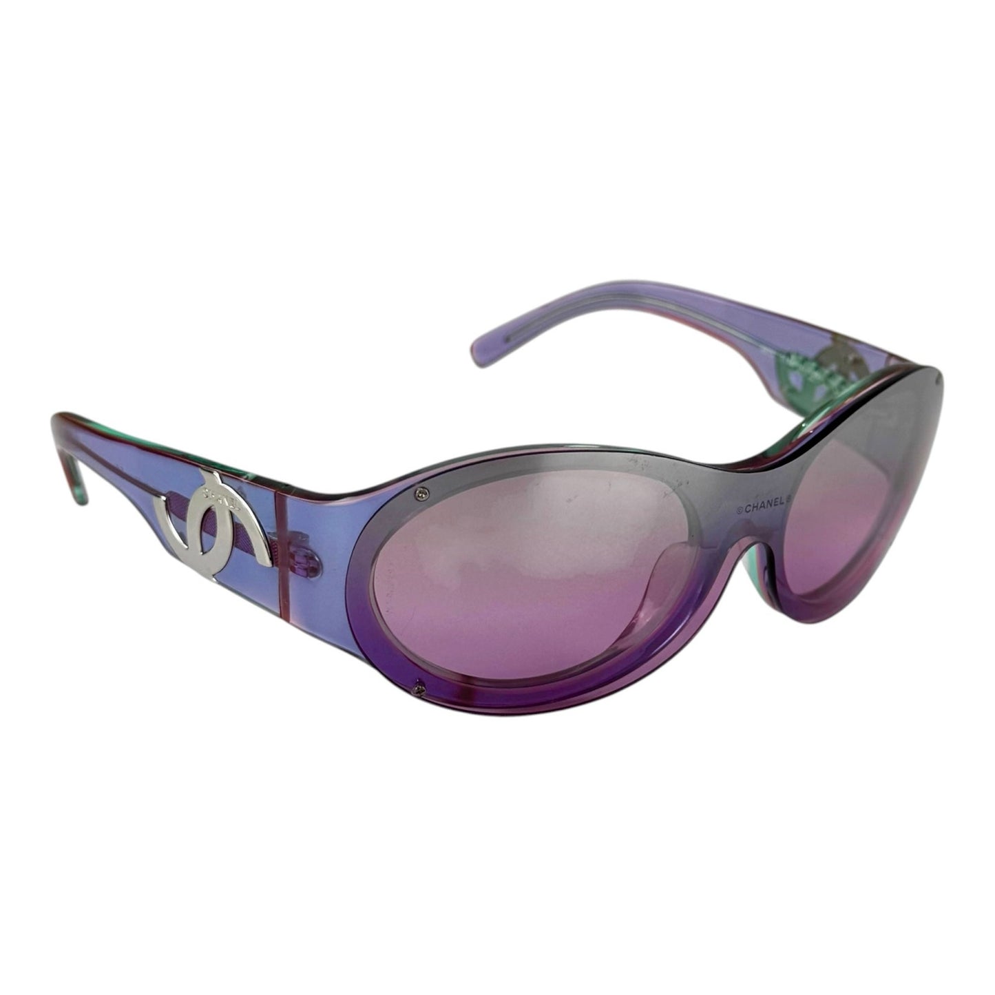 Chanel CC Purple Oval Sunglasses