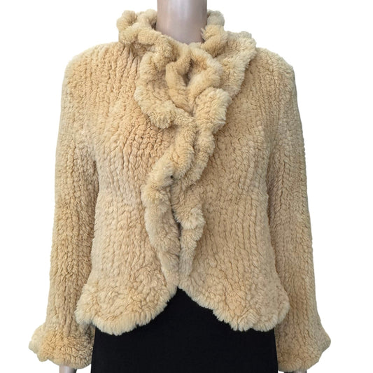 Ferragamo Shearling Ruffle Jacket