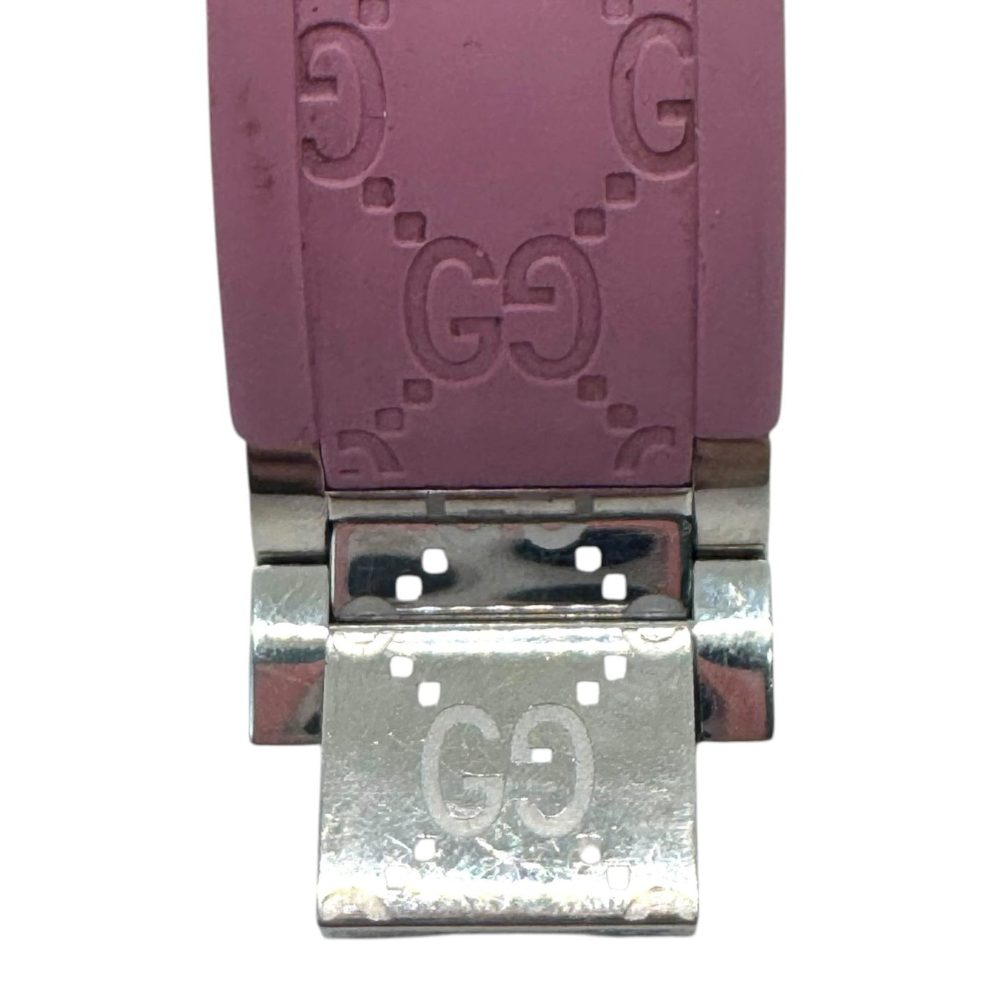 Gucci GG Twirl Pink Rubber Bangle Watch