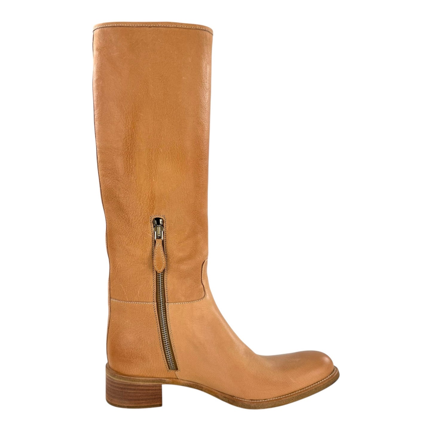 Prada Camel High Leather Boots